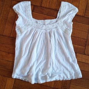 Calypso St. Barth linen and crochet knit top